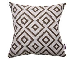 Tom Tailor 564182 Fodera per Cuscino T-Open Squares, 40 x 40 cm, Misto Cotone, Marrone