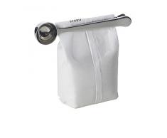 Excelsa Indispensabili Cucchiaino DosacaffÃ¨ con Pinza Chiudisacchetto, Acciaio Inossidabile, Argento, 18 cm, 12 UnitÃ 