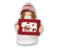 ZEP kk603Â Luisa Decorazione di Natale con Fotografica Tessuto Rosso/Bianco 5Â x 8Â cm
