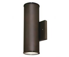 63157 Apparecchiatura da parete da esterno, luce LED emessa in alto e in basso, finitura di bronzo lucidato a olio con pannelli di vetro smerigliato