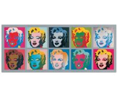 Artopweb Pannelli Decorativi Warhol Ten Marilyns 1967 Quadro, Legno, Multicolore, 134x1.8x56 cm