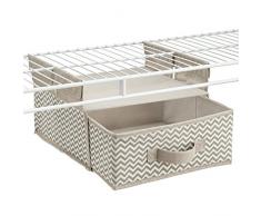 InterDesign Chevron Soft Storage Mensola Pensile con Cassetto, Beige, 30x30x19.75 cm