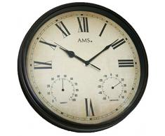 AMS 9483 Orologio da Parete, Metallo, Marrone, 32 x 32 x 6 cm