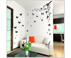 Walplus 3D farfalla Vine fiori casa ufficio decorazione da parete adesivi decalcomanie carta da parati