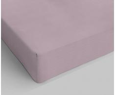 Italian Bed Linen Max Color Lenzuolo sotto con Angoli Ed Elastico Tinta Unita, 100% Cotone, Rosa Antico, Matrimoniale, 2 Posti
