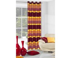 Eurofirany ZAS/Eric/POMA Tenda Eric con Occhielli, a Righe, 140Â x 250Â cm, Colore: Arancione