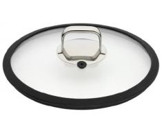 WMF 1743016381 Vitalis - Coperchio di ricambio per pentola a vapore/rostiera, rotondo, lavabile in lavastoviglie, in acciaio INOX Cromargan 18/10 lucidato, in vetro, bordo in silicone, 28 cm