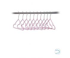 Relaxdays Set da 20 Grucce per Bambini e Neonati, Salvaspazio, Stampelle, 30 cm, Ferro Rivestito in PVC, Fucsia