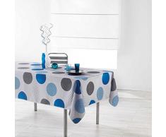 Douceur d Interno Tovaglia Rettangolare, Poliestere, Blu, 240Â x 150Â cm