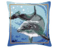 Vervaco - Cuscino a Punto Croce, Motivo: Delfino, Multicolore