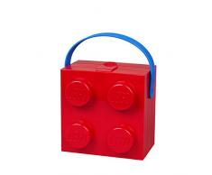 Portavivande Lego con Maniglia; Contenitore Portatile, Rosso