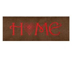 LifeStyle-Mat 101038 Tappetino Home Cuore Orizzontale, Antiscivolo e Lavabile, Ideale per lingresso, Il Guardaroba o la Cucina, 67 x 170 cm, Marrone/Rosso