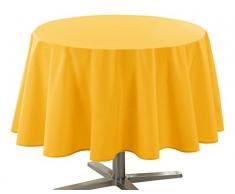 Douceur dIntérieur Essentiel - Tovaglia rotonda in poliestere, colore: Rosso, Poliestere, giallo, 180 cm