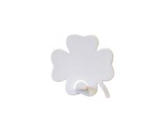 KalaMitica Quadrifoglio Design Appendino Magnetico, Resina ABS, Bianco, 5,5 x 5,1 cm