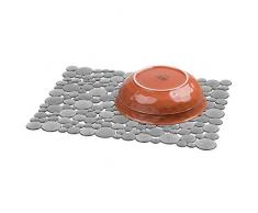 iDesign Tappetino lavandino, Tappetino lavello cucina grande in plastica, Accessori lavello che proteggono stoviglie e lavelli in acciaio, grigio