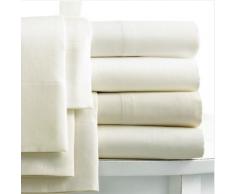 Lenzuolo liscio in cotone egiziano 100% - 400 fili, Crema, Singolo