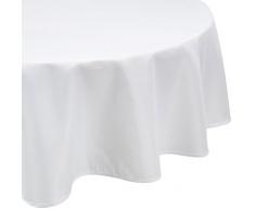 Douceur DIntérieur - 1720243, Tovaglia Rotonda , 180 Cm , Essentiel , Poliestere Unito , Bianco