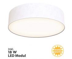 Briloner Leuchten - Plafoniera a LED in tessuto, 1.600 lumen, 3.000 Kelvin, altri metalli, colore: Bianco