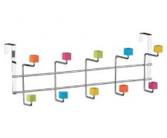 Premier Housewares 0509870 Appendiabiti da Porta Cromato, 10 Ganci Cubi di Plastica Multi-Colore