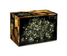 200 LED Catena Luminosa Bianco Caldo (8 Effetti) 20m + 10m Prolunga Luci Natale Natalizia per Interni/Esterni