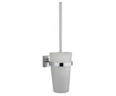 nie wieder bohren CH221 Chiqq - Spazzolino per WC in ottone massiccio cromato e lucidato a specchio, con tecnica di fissaggio senza trapano