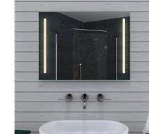 Lux-aqua Design Specchio da Bagno con Luce Caldo/FreddoÂ âÂ 80Â x 60Â cm