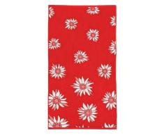 fleuresse 2932 - Asciugamano a Motivo Floreale, 50 x 100 cm, Colore: Rosso