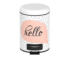 Wenko 22735100Â Pattumiera da Hello Pattumiera, Pattumiera a Pedale con capacitÃ di 3Â L, Acciaio, Multicolore, 22.5Â x 17Â x 25Â cm