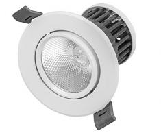 Radium - Faretto da incasso a LED, 5 W, 4000 K, 430 lumen, IP20, plastica, alluminio, bianco, nero