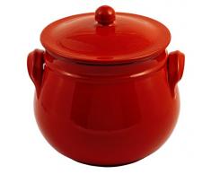 ColÃ¬ Maioliche e Terrecotte dal 1650 Rossana Pentola Bombata con Coperchio, Ceramica, Rosso, 20 cm