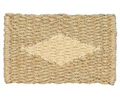 Jute & Co. Zerbino in Corda di Juta e Decoro in Cocco, 45 x 75 cm, Beige