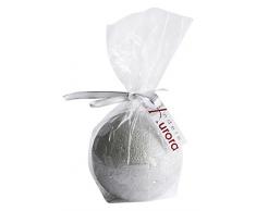 Candele DAurora Selene Candela Rotonda Ruvida Laccata Argento, Cera, 8x8x8 cm