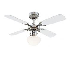 Westinghouse Lighting Portland Ambiance - Ventilatore da soffitto con illuminazione, metallo, finitura cromata con pale reversibili bianche / nere