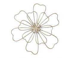 Ostaria Fiori Decorazione da Parete, Metallo, Argento, 49Â x 6Â x 46Â cm