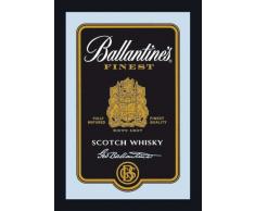 Empire 537492 Ballantines Whiskey Black - Quadro su Vetro Stampato con Cornice in plastica Effetto Legno - Misura 20 x 30 cm