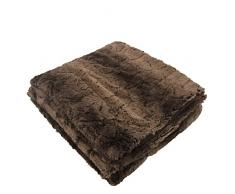 Douceur dâIntÃ©rieur - Plaid imitazione pelliccia, in poliestere, dimensioni: 125 x 150 cm, colore: Cioccolato, Poliestere, cioccolato, 127 x 152 cm