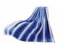 Gözze Wintertraum - sogno dinverno plaid coperta, blu scuro/bianco, 150 x 200 cm, 40010-51-5020