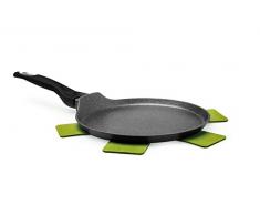 Excelsa EcoEnergy Crepiera Antiaderente con Indicatore Termico, Diametro 25 cm, Alluminio forgiato, Nero