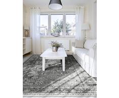 benuta - Tappeto Vintage, Effetto Usato, Effetto Velluto, 140 x 200 cm, per Camera da Letto e Soggiorno, Colore: Antracite