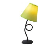 Naeve Leuchten 3095217 - Lampada da tavolo Sloping, altezza 35 cm, diametro 16 cm, in metallo e tessuto, colore: Verde
