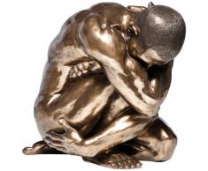 KARE Designs - Statuetta Decorativa Raffigurante Un Uomo Nudo in Un Abbraccio, 54 cm, Colore: Bronzo