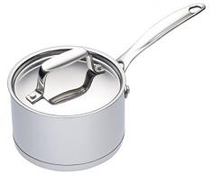 Kitchen Craft MCMINISAU Casseruola in Acciaio Inossidabile con Coperchio, esmalte, Argento, 10 cm