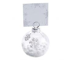 Neviti Pallina di Natale segnaposto con Fiocchi di Neve iridescenti, Multicolore, Confezione da 6