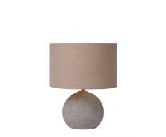 Lucide 71540/81/41 - Lampada da tavolo Boyd, in calcestruzzo e tessuto, colore: Talpa