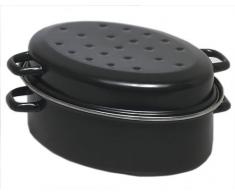 KrÃ¼ger Rostiera con coperchio anti goccia, 42 cm, colore: Nero
