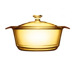 VISIONS Pyroceram Flair pentolino con Copertura in Vetro, Marrone, 25.5Â x 19.7Â x 10Â cm