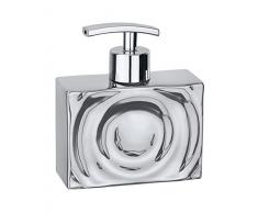 Wenko Signs - Dispenser per sapone in ceramica, 7,6Â x 5,5Â x 10,8Â cm, Cromo, ceramica, Argento, 11.5x4.8x13.3 cm