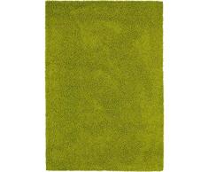 benuta Hochflorteppich Swirls Shaggy Langflor GrÃ¼n 120x170 cm Kunstfaser schadstofffrei Tappeto, Fibra Sintetica, Verde, 120 x 170 cm
