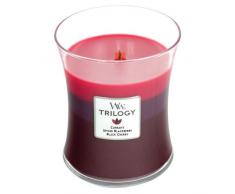 Woodwick Trilogy Candela profumata a Clessidra Media con Pluswick Innovation, Frutti di Bosco maturati al Sole