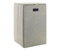 Gedy Moka, Lavanda, Cesto portabiancheria, Contenitore Rafia/Nylon, Misure 16,58X35X35 cm, Organizzatore Bagno con Design R&S, 2 Anni di Garanzia, Unica
